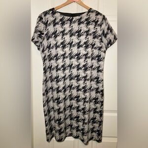 Hugo Boss 🟣 Size 12 Houndstooth Shift Dress **note